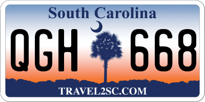 SC license plate QGH668