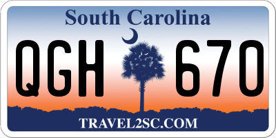 SC license plate QGH670