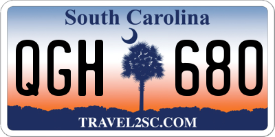 SC license plate QGH680