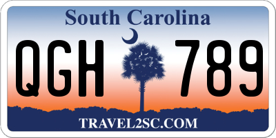 SC license plate QGH789