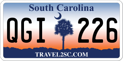 SC license plate QGI226