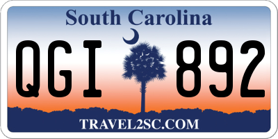 SC license plate QGI892