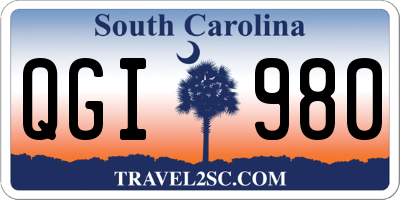 SC license plate QGI980