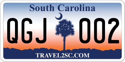SC license plate QGJ002