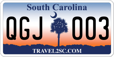 SC license plate QGJ003