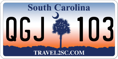 SC license plate QGJ103