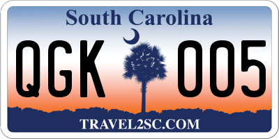 SC license plate QGK005