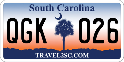 SC license plate QGK026