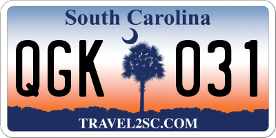 SC license plate QGK031