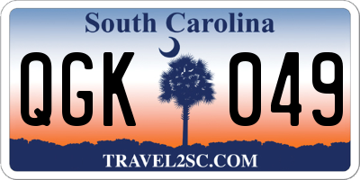 SC license plate QGK049