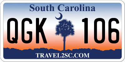 SC license plate QGK106