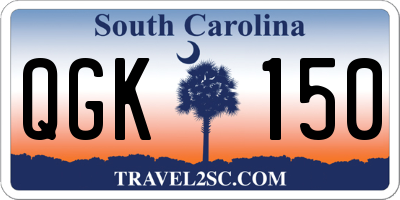 SC license plate QGK150