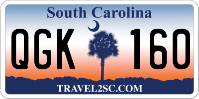 SC license plate QGK160
