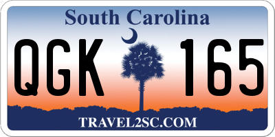 SC license plate QGK165