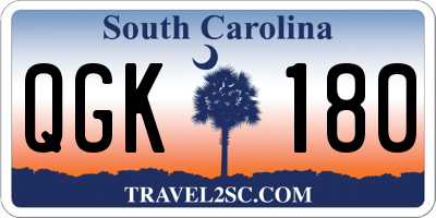 SC license plate QGK180