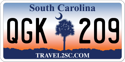 SC license plate QGK209