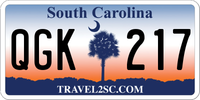 SC license plate QGK217