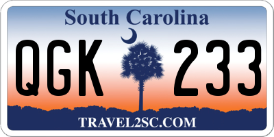 SC license plate QGK233