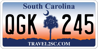 SC license plate QGK245