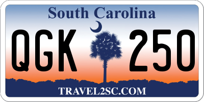SC license plate QGK250