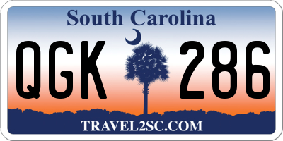 SC license plate QGK286