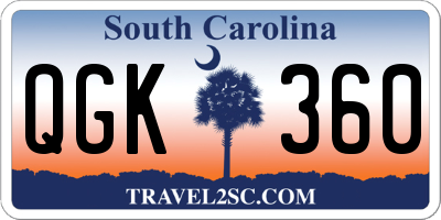 SC license plate QGK360