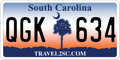 SC license plate QGK634