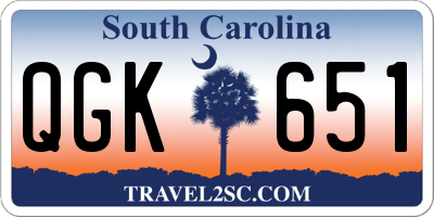 SC license plate QGK651