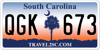 SC license plate QGK673