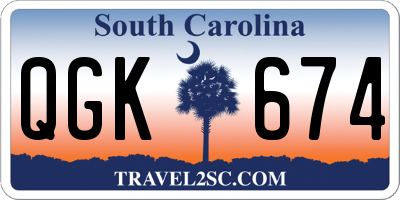 SC license plate QGK674
