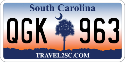 SC license plate QGK963