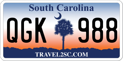 SC license plate QGK988