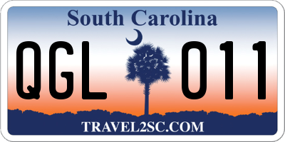 SC license plate QGL011