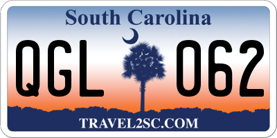 SC license plate QGL062