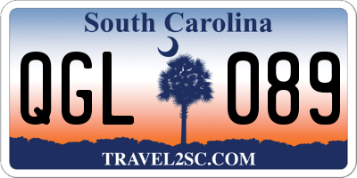 SC license plate QGL089