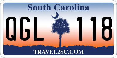 SC license plate QGL118