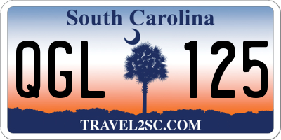 SC license plate QGL125