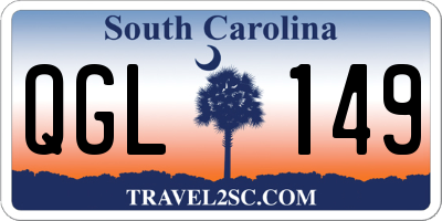 SC license plate QGL149