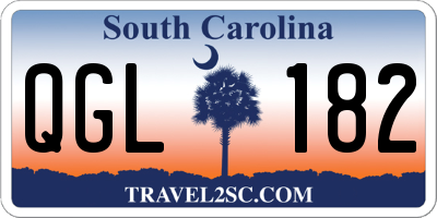 SC license plate QGL182