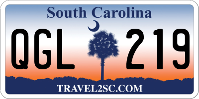 SC license plate QGL219