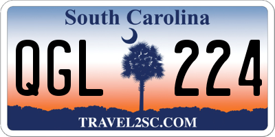 SC license plate QGL224