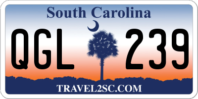 SC license plate QGL239
