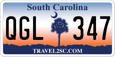 SC license plate QGL347