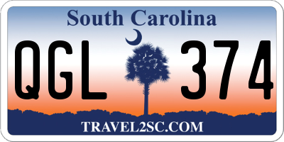 SC license plate QGL374