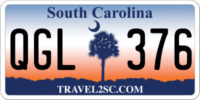 SC license plate QGL376