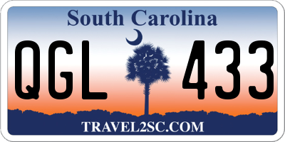 SC license plate QGL433