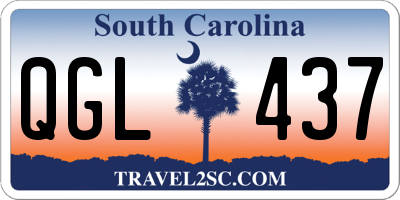 SC license plate QGL437