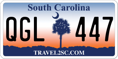 SC license plate QGL447