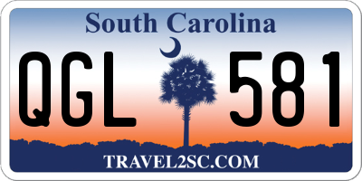 SC license plate QGL581
