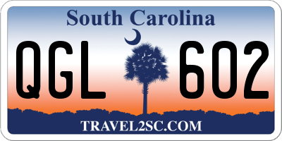 SC license plate QGL602